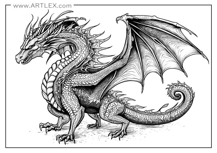 Animal coloring pages dragons