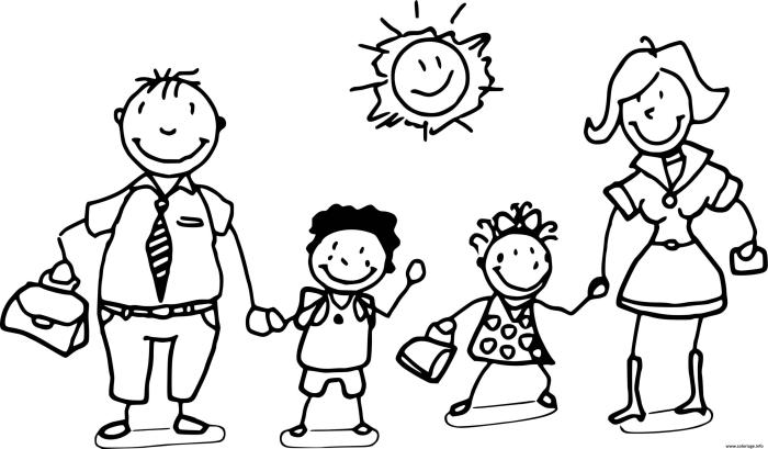 Animated family coloring page