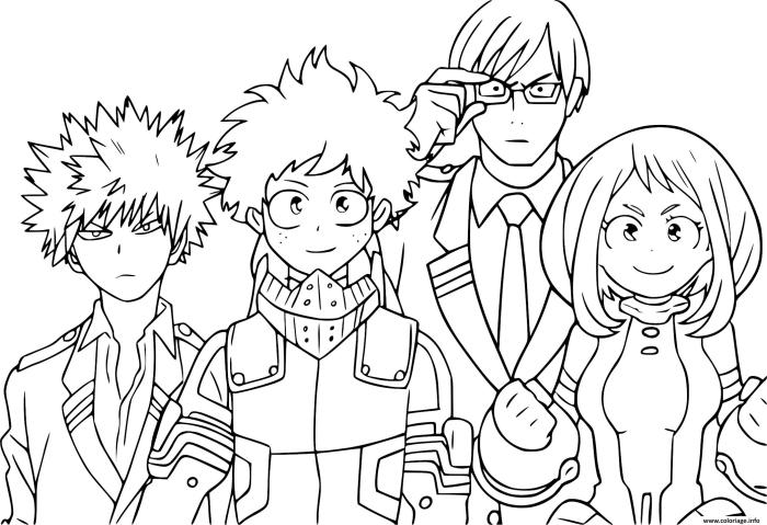 Anime coloring page my hero academia