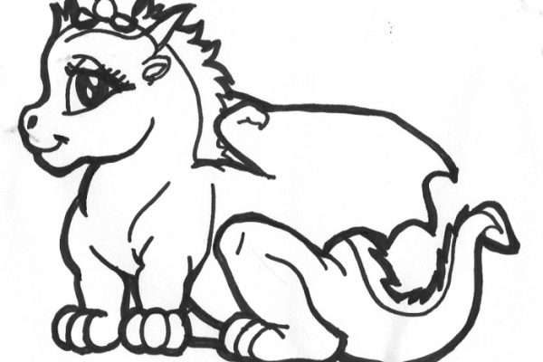 Animal dragon baby cartoon coloring pages