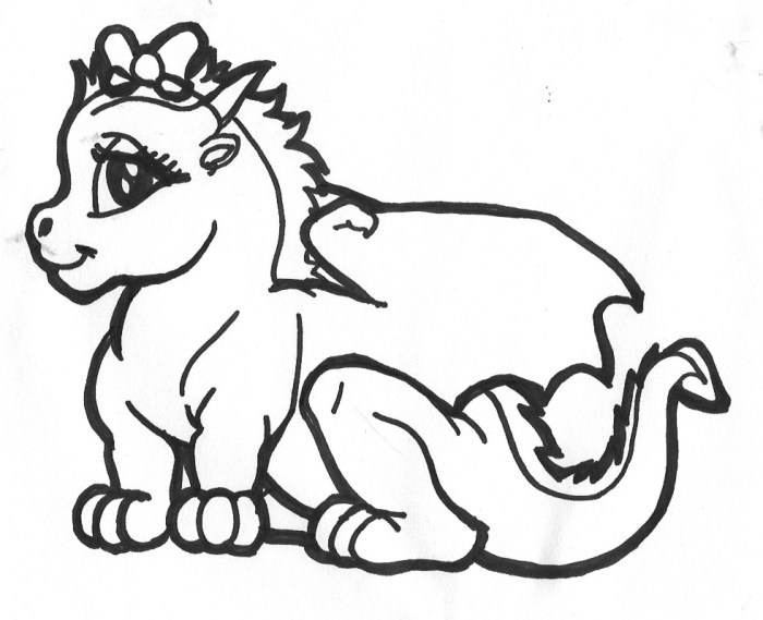 Animal dragon baby cartoon coloring pages