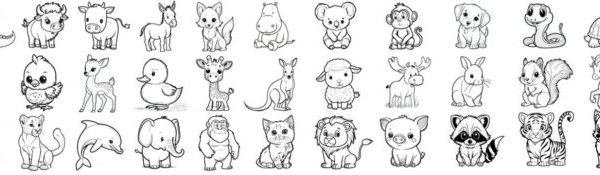 Adorable animal cute baby animal coloring pages