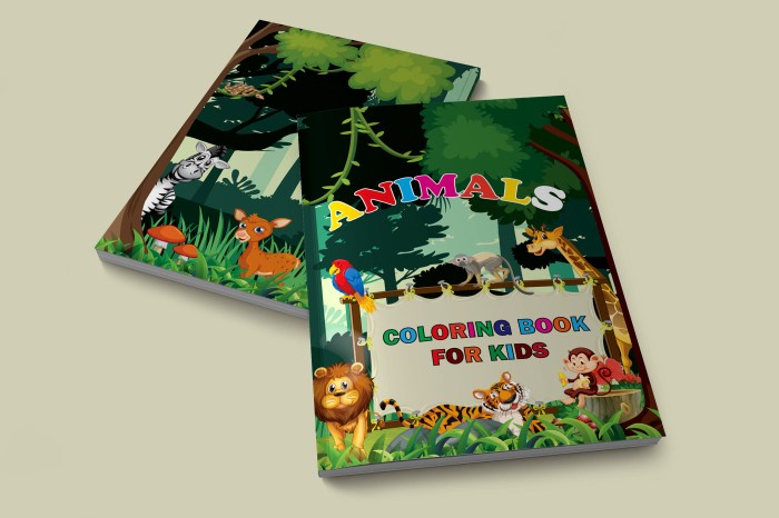 Animal coloring book with black cover