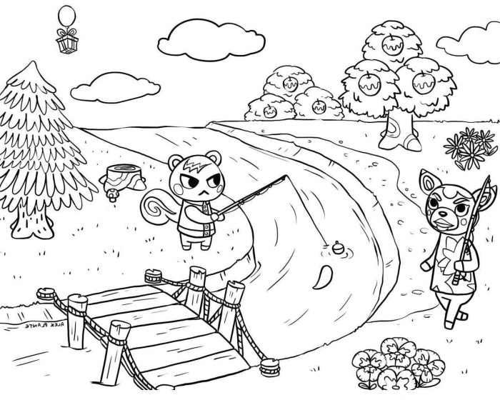 Animal crossing coloring pages free printable