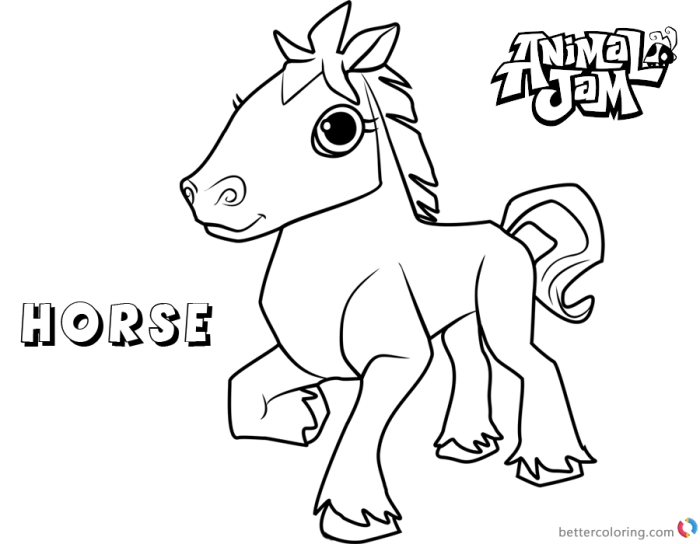 Animal jam coloring pages horse