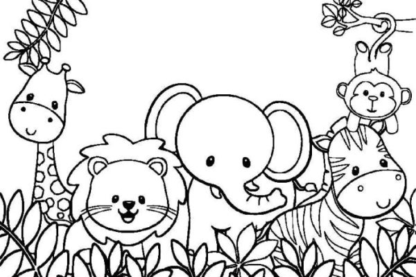 Free coloring page of animals zoo