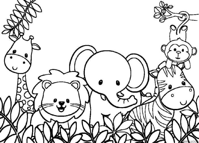 Free coloring page of animals zoo