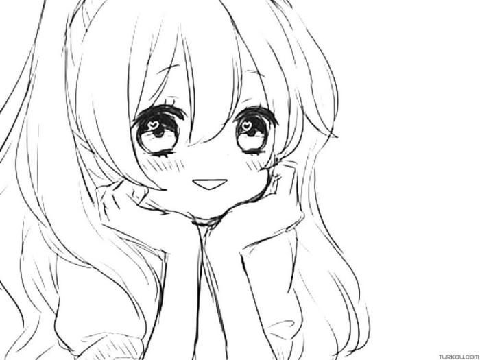 Easy anime love coloring pages