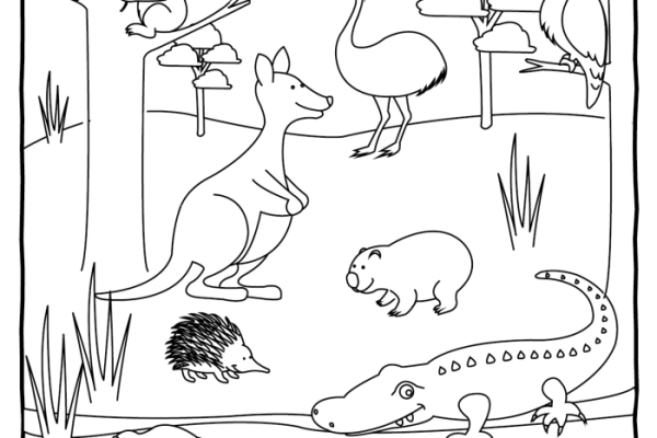 Animals in australia coloring sheets