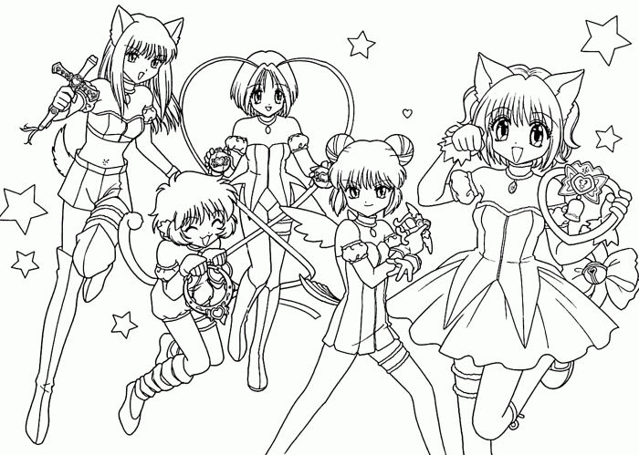 Complicated anime coloring sheets