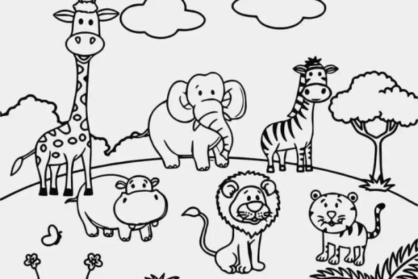 Coloring pages printable zoo animals