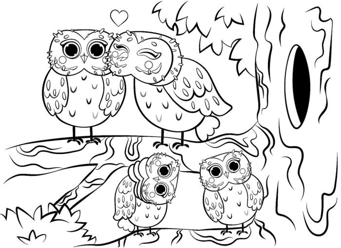 Animal family coloring pages for kids