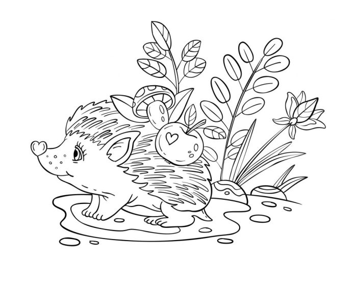 Autumn animals coloring pages