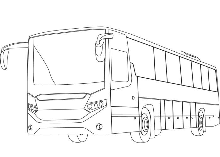 Animated bus clipart coloring page