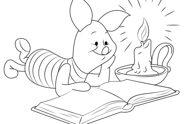 Animals reading coloring sheets