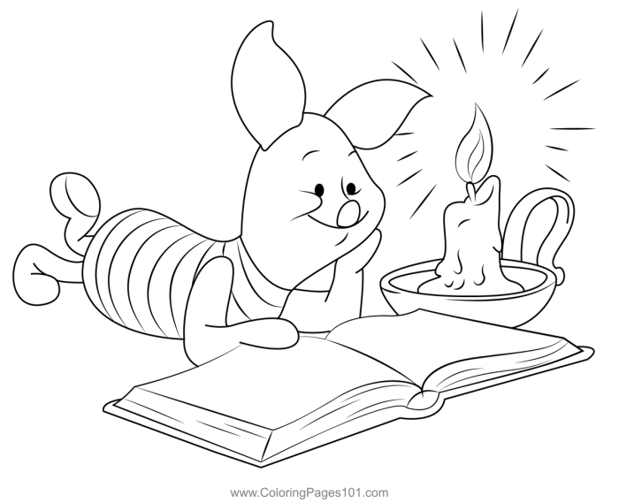 Animals reading coloring sheets