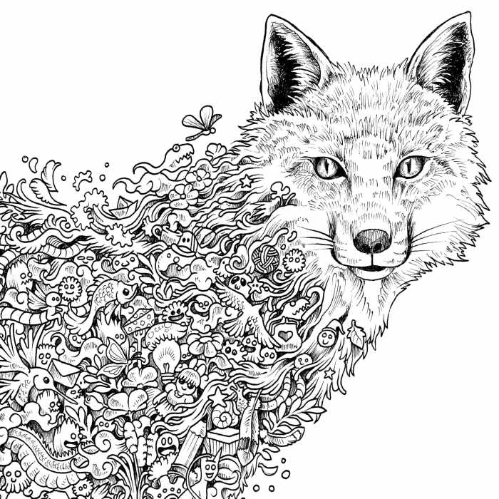 Animal detailed coloring pages