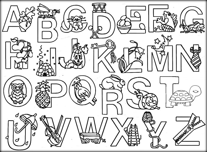 Animal alphabet n coloring pages printable