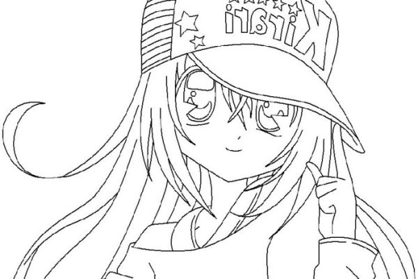 Coloring pages for kids anime girls