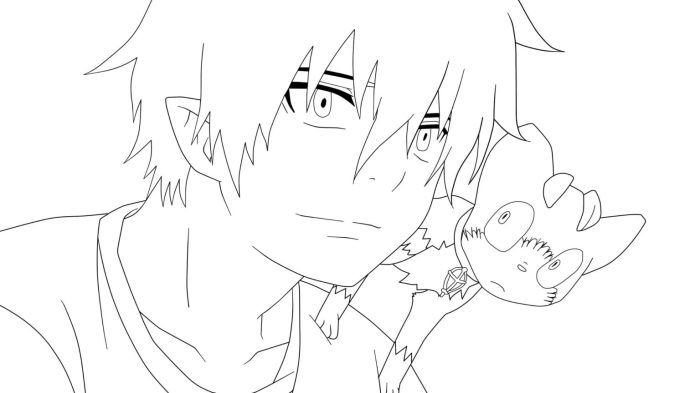 Anime easy coloring pages