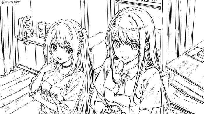 Anima oshinoko idle coloring pages