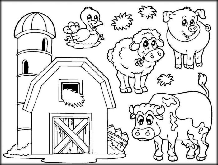 Printable farm animal coloring pages