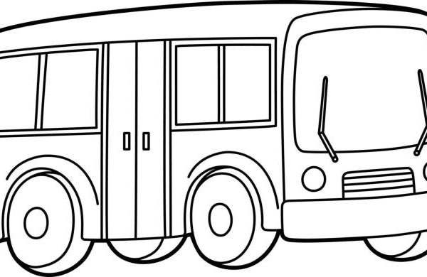 Animated bus clipart coloring page