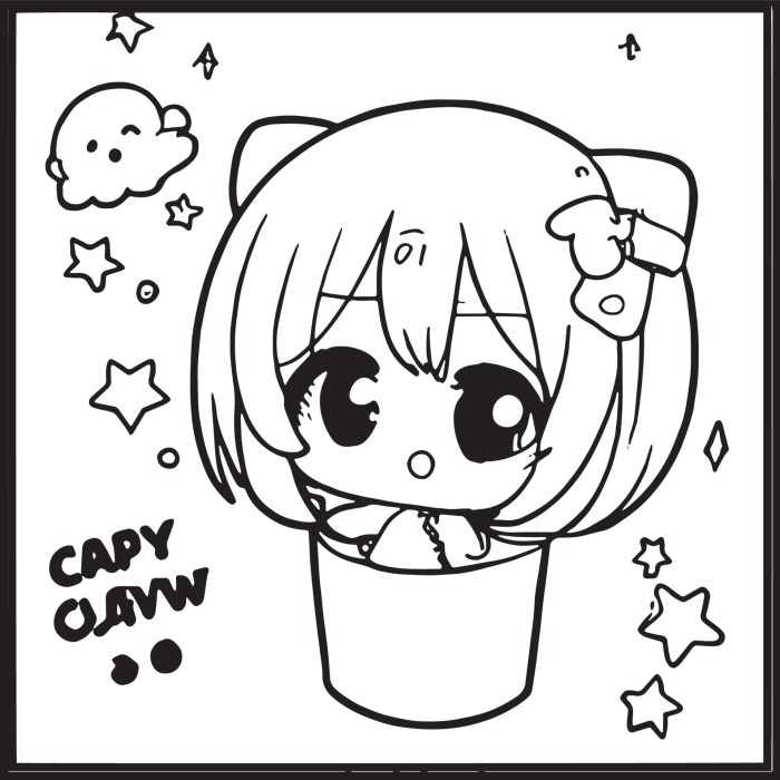 Cute chibi anime coloring pages