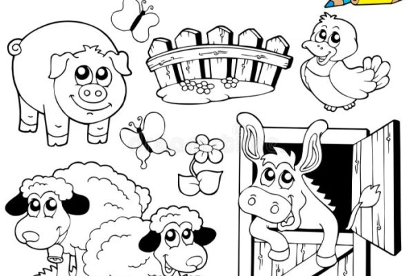 Coloring book animals farm