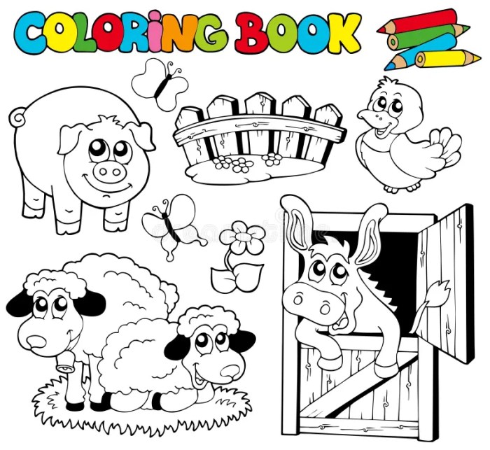 Coloring book animals farm