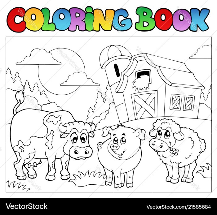 Coloring book animals farm