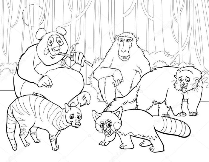 Animal group coloring pictures