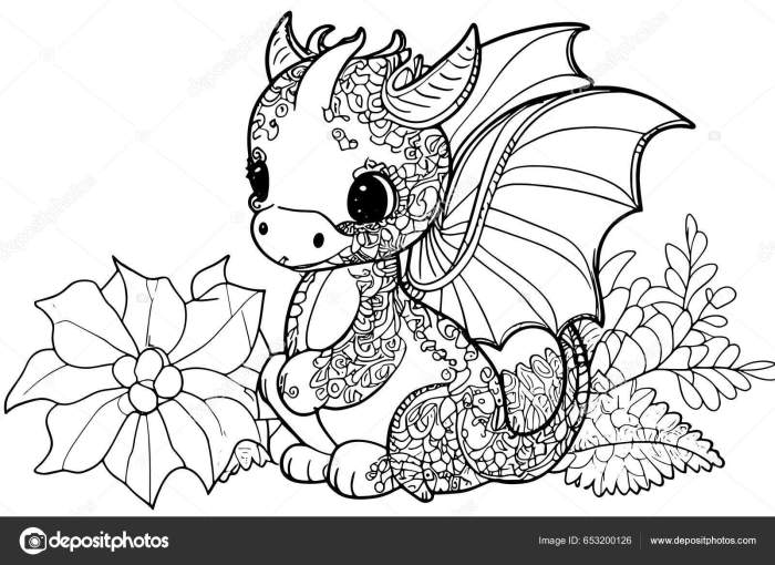 Animal dragon baby cartoon coloring pages