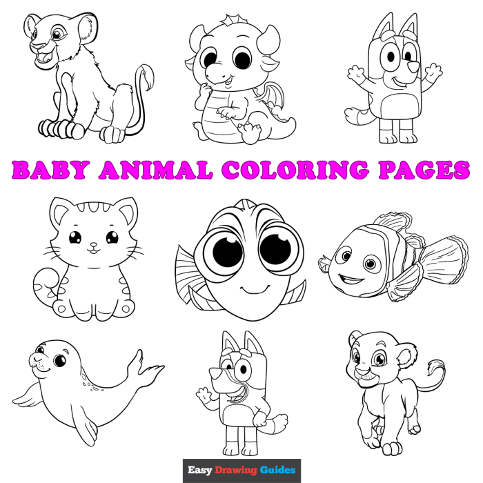 Animated baby forest animals coloring pages