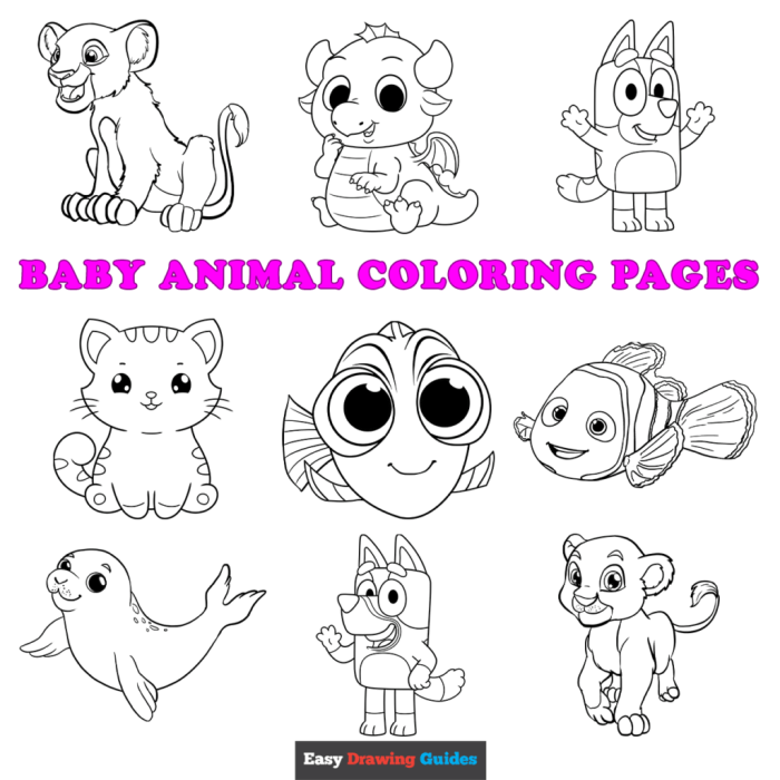 Cute baby animal coloring pages