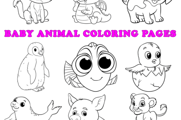 Blackline coloring pages animals