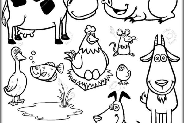 Farm animals coloring page pdf