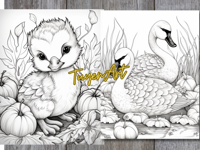 Cute fall animal coloring pages