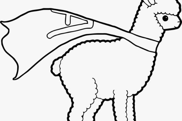 Coloring pages of animals lamma