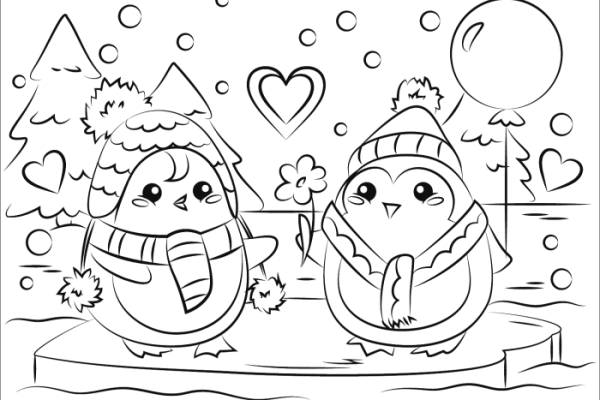 Animal couple coloring pages