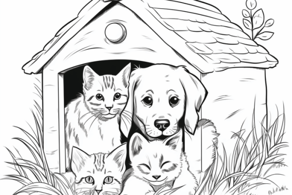 Animal shelter coloring books