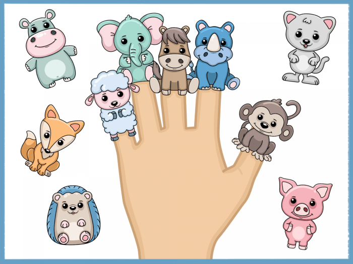 Animal finger puppets coloring