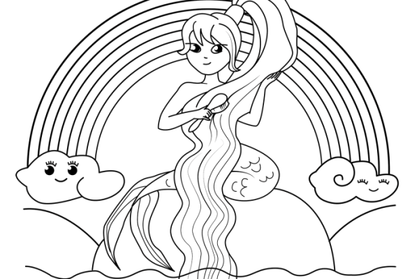 Anime coloring pages mermaid