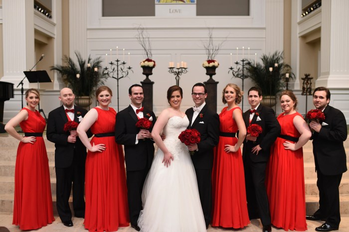 Red and black wedding dresses