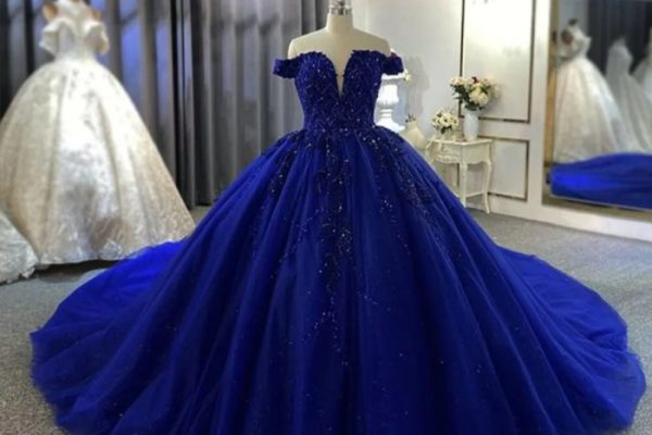 Wedding guest dress blue