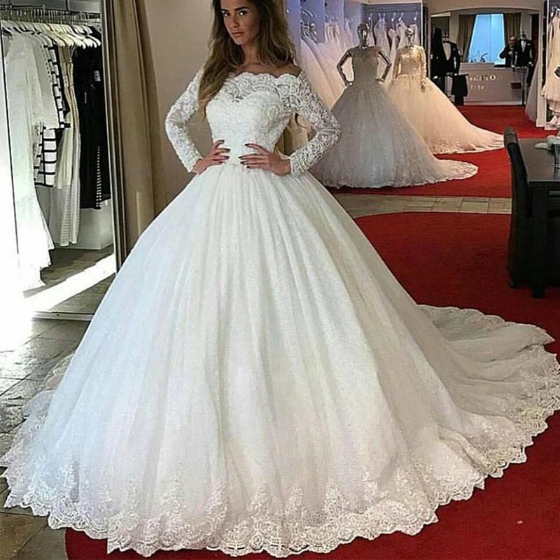 Wedding dress ball gown sleeves