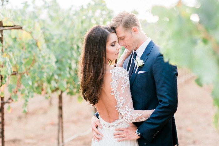 Backless wedding dress with lace