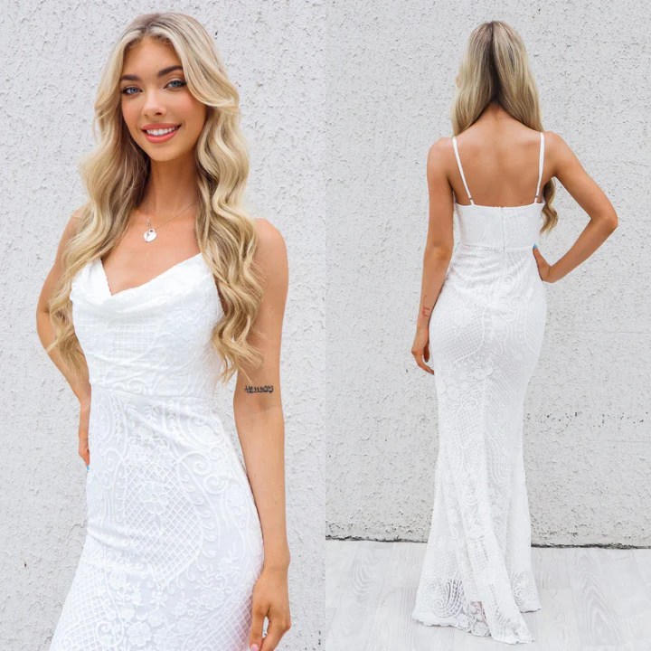 Goddess beach wedding dresses