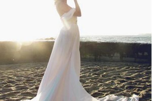 Goddess beach wedding dresses