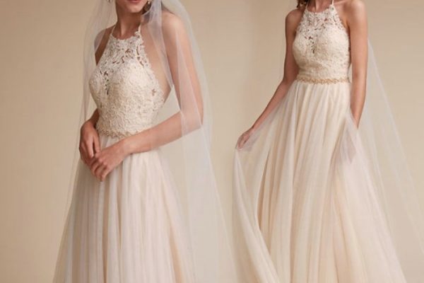 Wedding dress halter lace